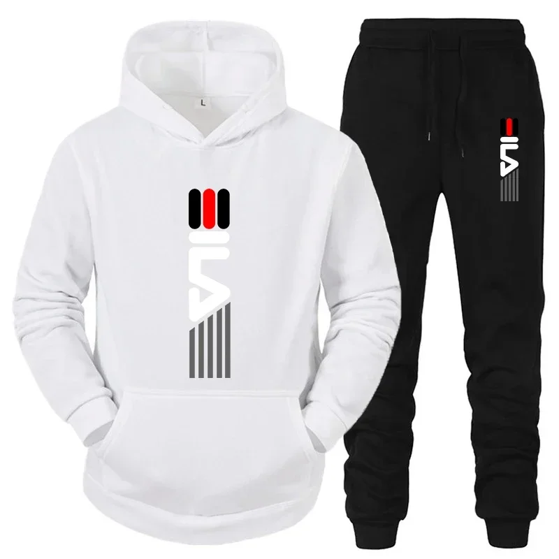 Streetwear Hoodie - Men's Tracksuit Hooded Sweatshirt+Sweatpants 2 Pcs