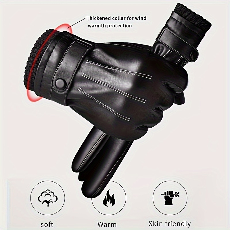 Driving Gloves Leather - 1Pair Winter Gloves Warm Driving Motorcycle