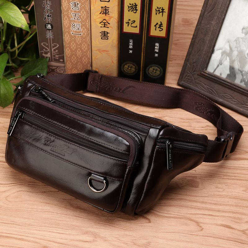 Leather Belt Braided - Men Waist Fanny Bags Sling Chest