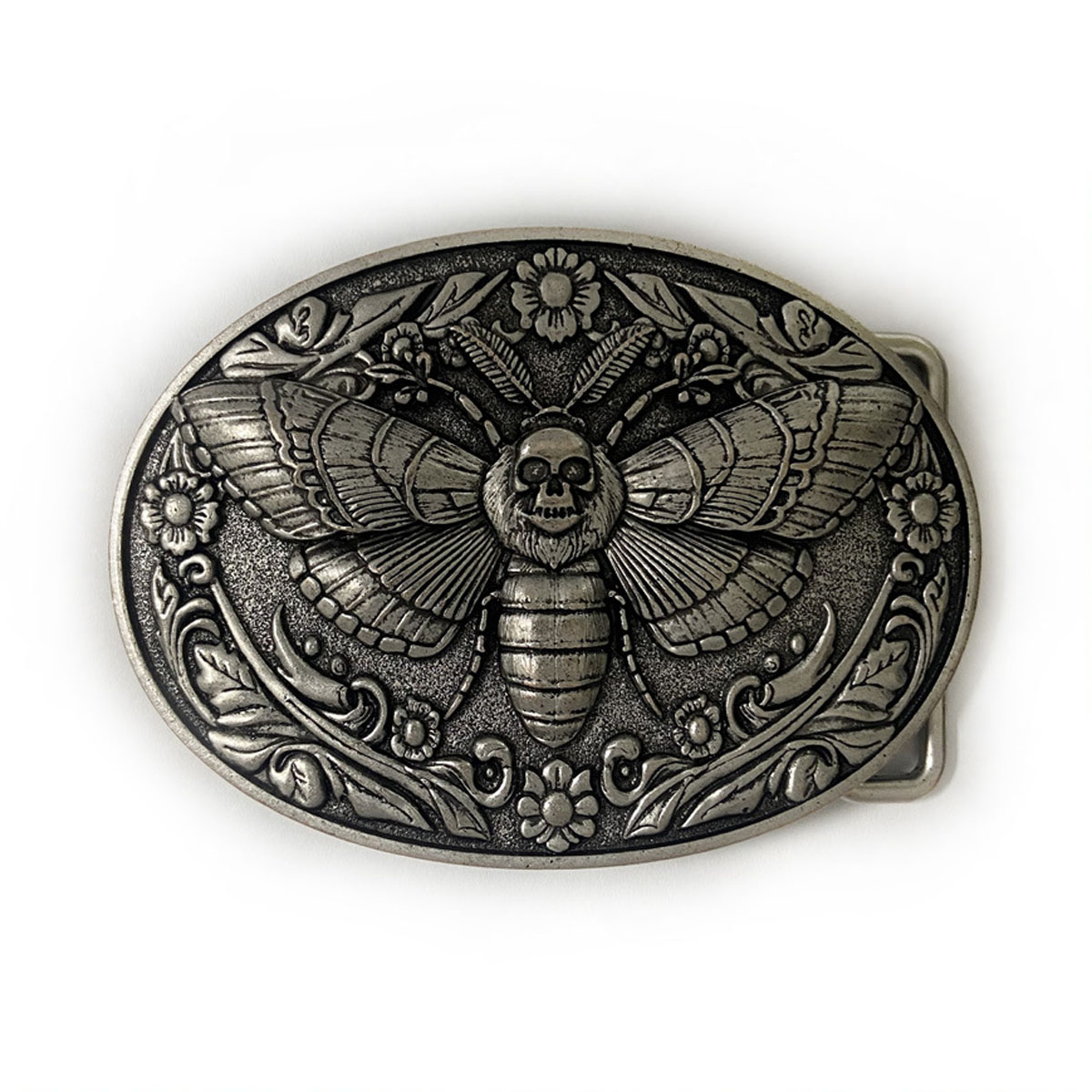 Leather Belt Braided - Men Vintage Belt Buckle, Antique Silver