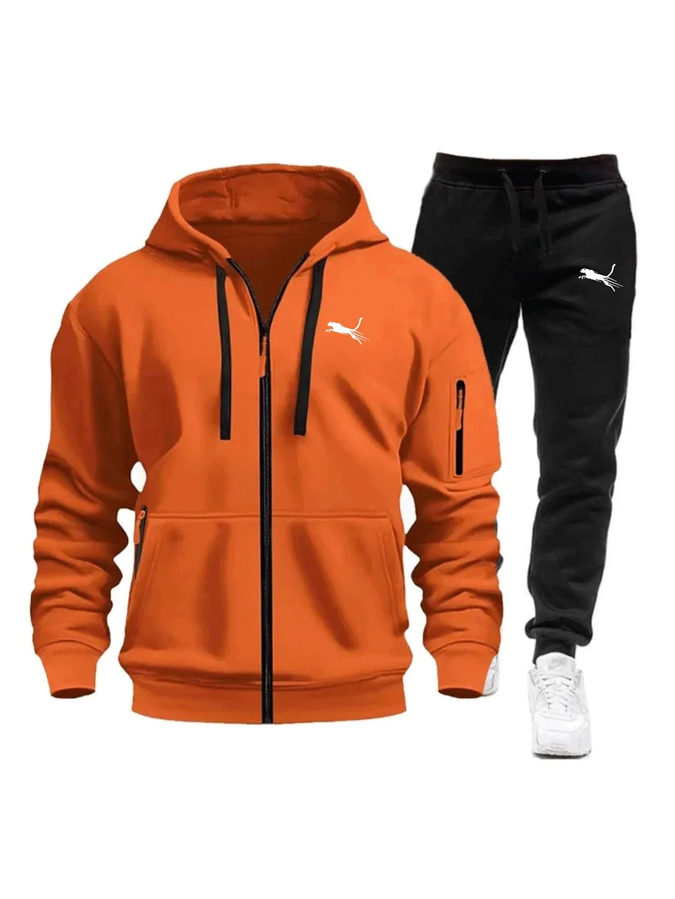 Streetwear Hoodie - Men Casual Sweatshirt Suit Daily Zipper