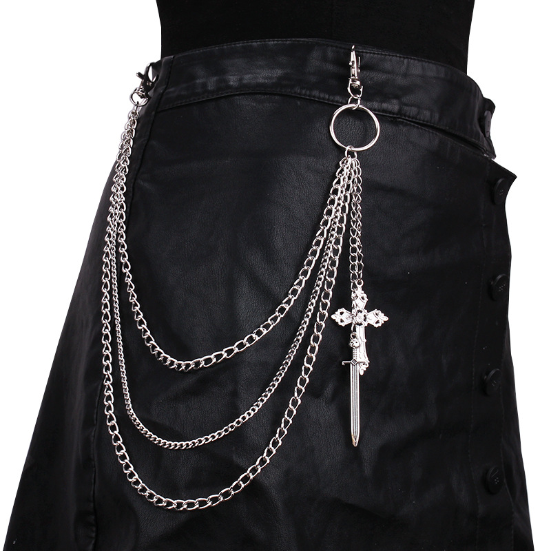 Leather Belt Braided - Hip Hop Skull Cross Pants Waist