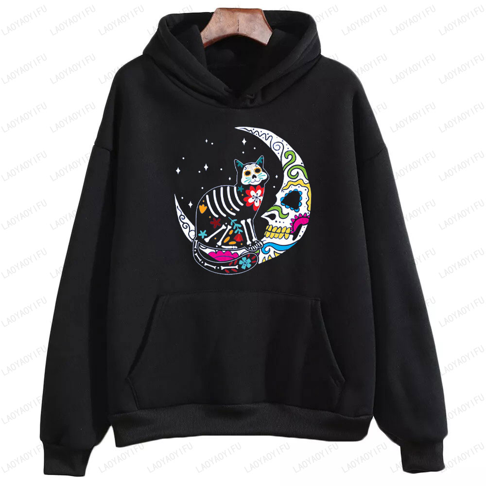 Skeleton Cat and Skull Moon Da - Men'S Fashion For 70 Year Old review and price