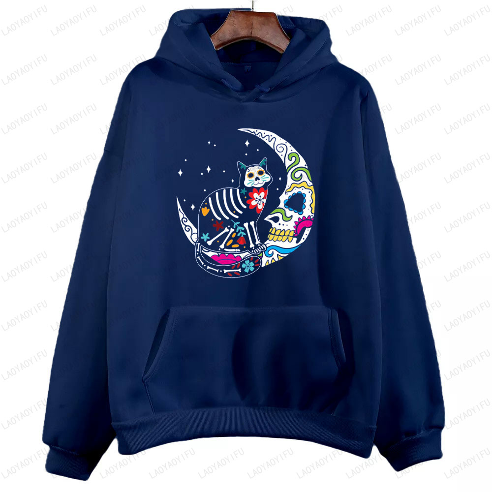 Skeleton Cat and Skull Moon Da - Men'S Fashion For 70 Year Old review and price