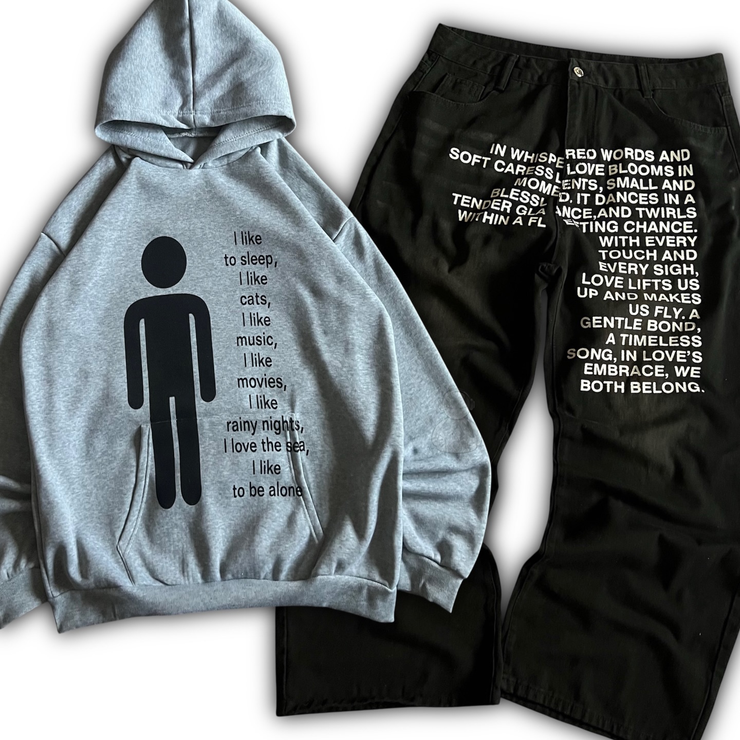 American Pattern Letter Jeans  - Streetwear Hoodie review and price
