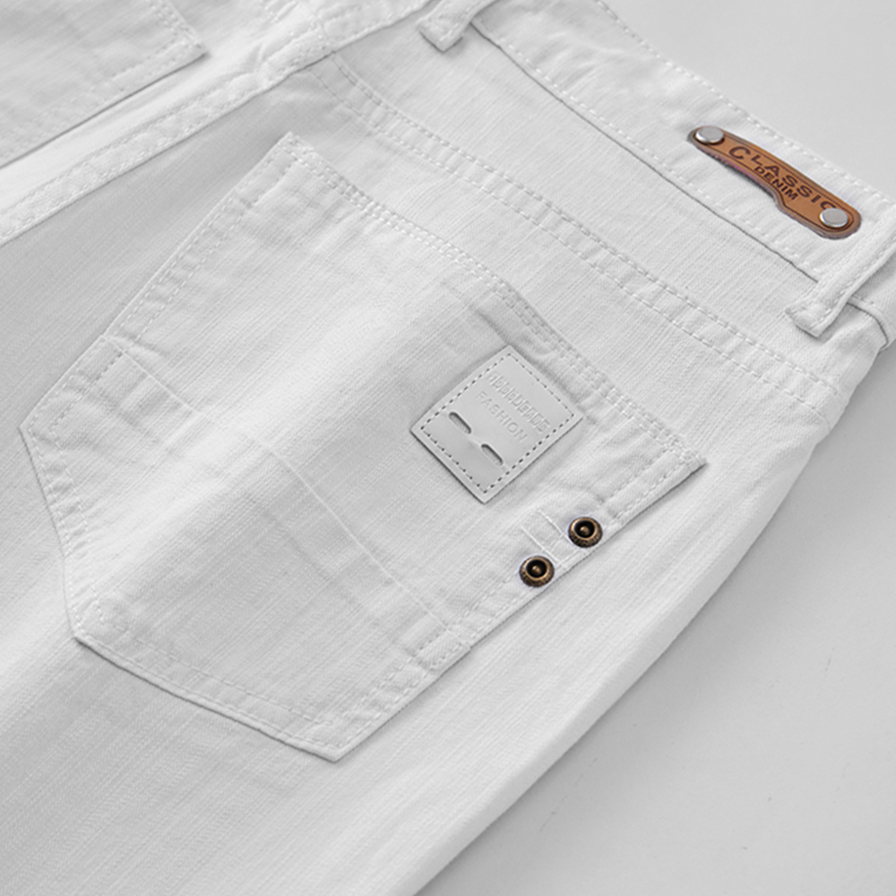 Men White Jeans Elasticity Str - Men'S Fashion For 70 Year Old review and price