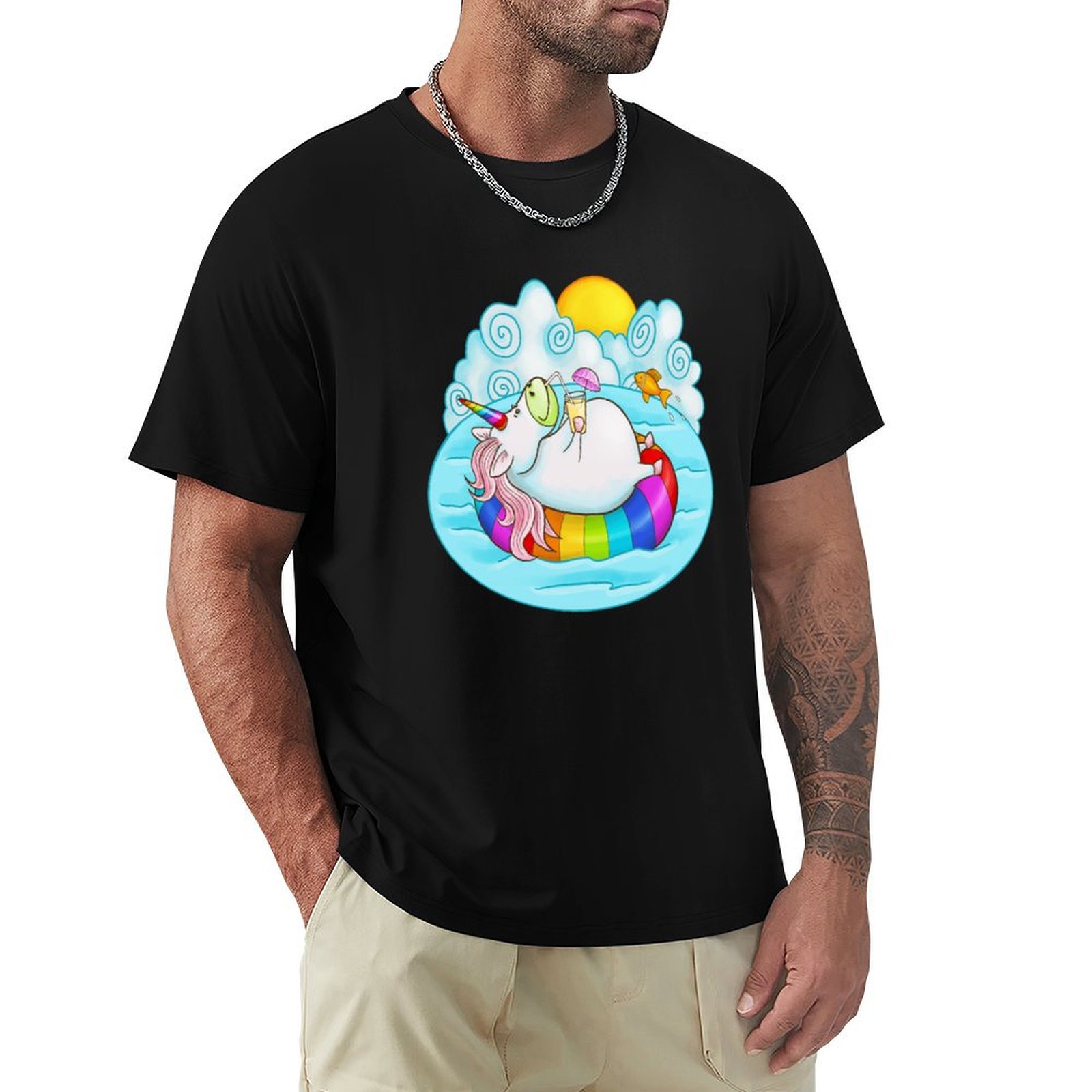 Unicorn on floatie drinking um - Men'S Fashion Umbrella review and price