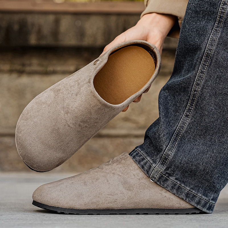 Men Suede Leather Slippers Mul - Mens Fashion Mullet review and price