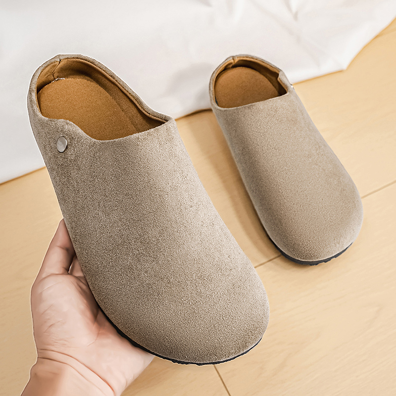 Men Suede Leather Slippers Mul - Mens Fashion Mullet review and price