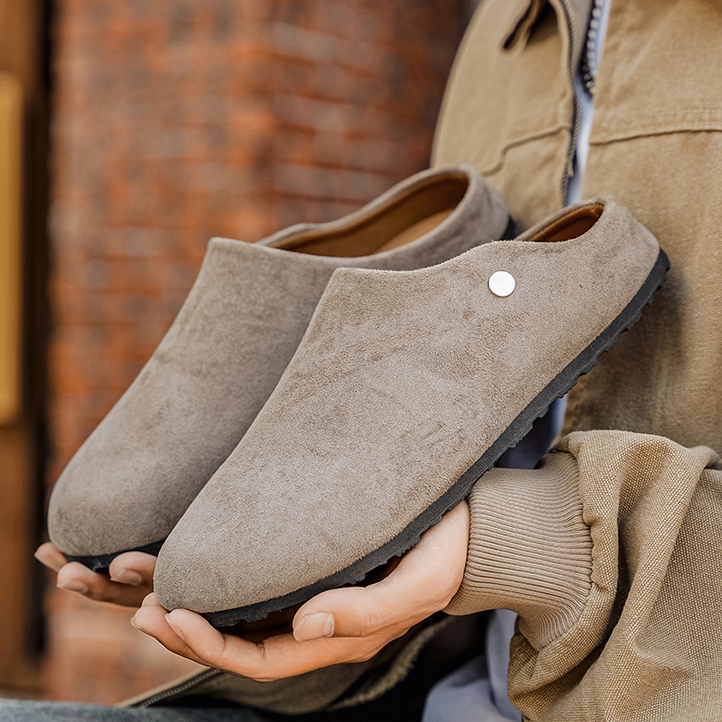 Men Suede Leather Slippers Mul - Mens Fashion Mullet review and price