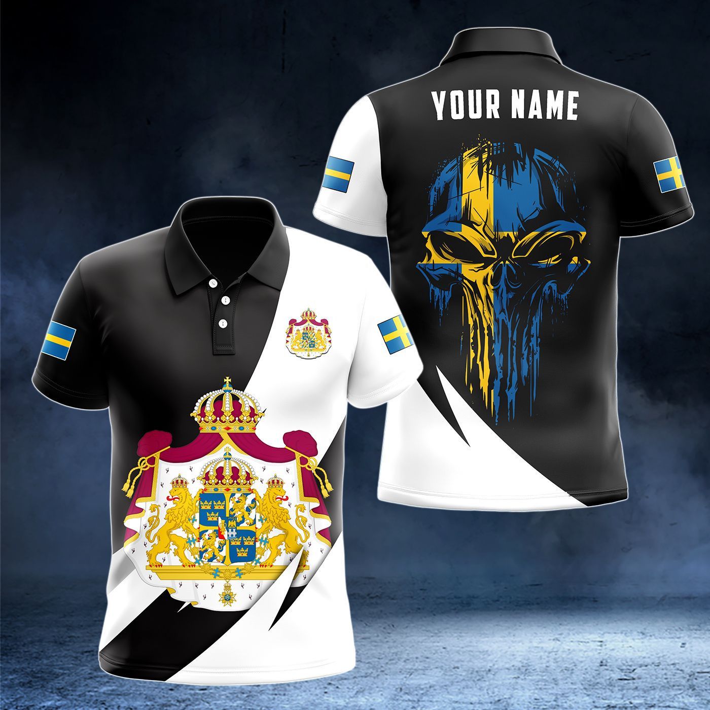Custom Name Sweden Flag Skull  - Men'S Fashion Names review and price