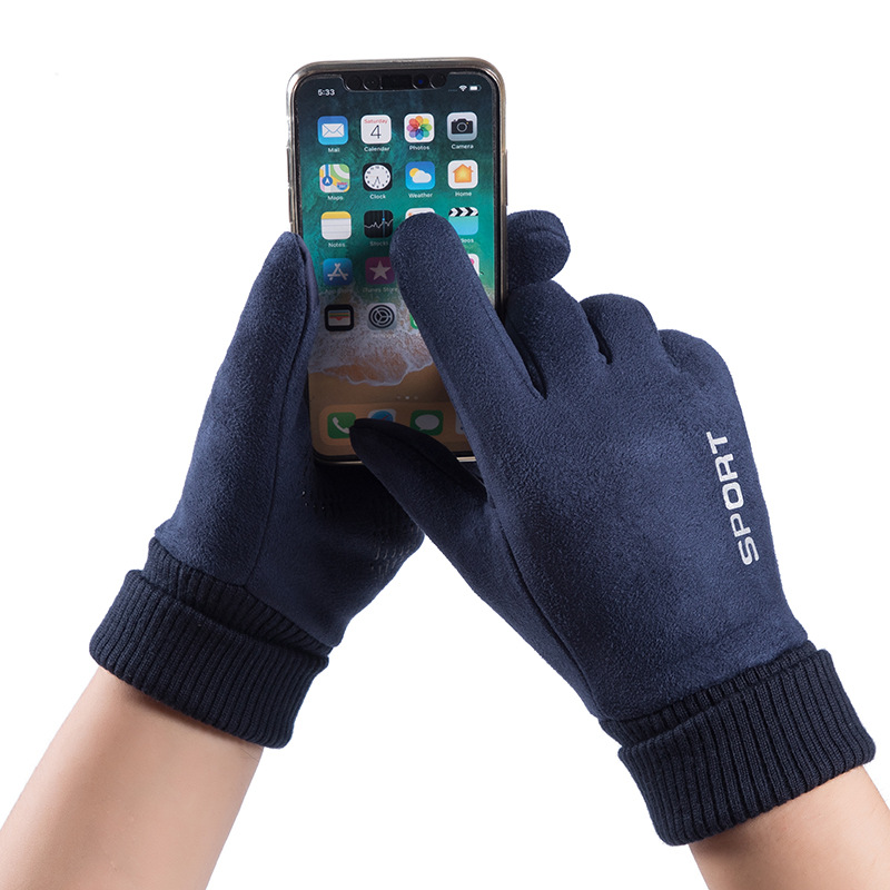 Men Winter Suede Leather Plush - Driving Gloves Leather review and price