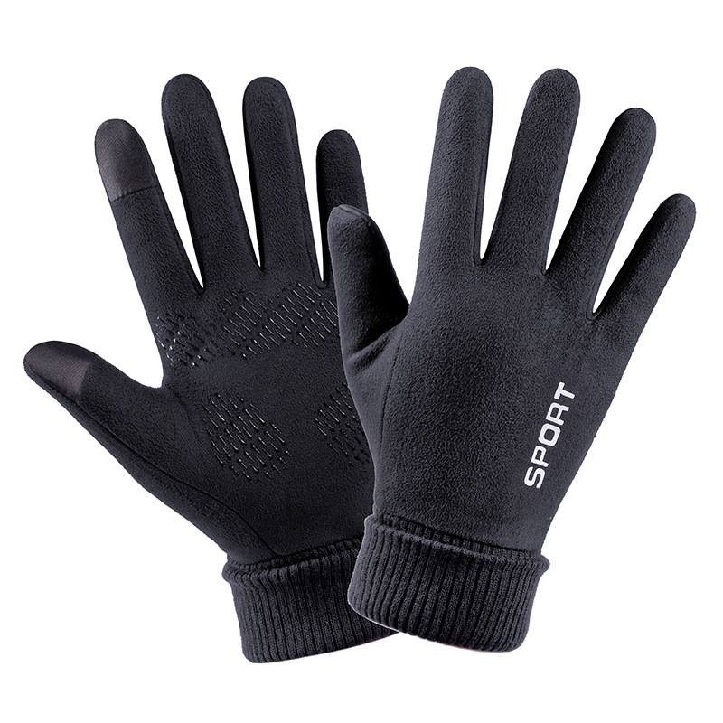 Men Winter Suede Leather Plush - Driving Gloves Leather review and price