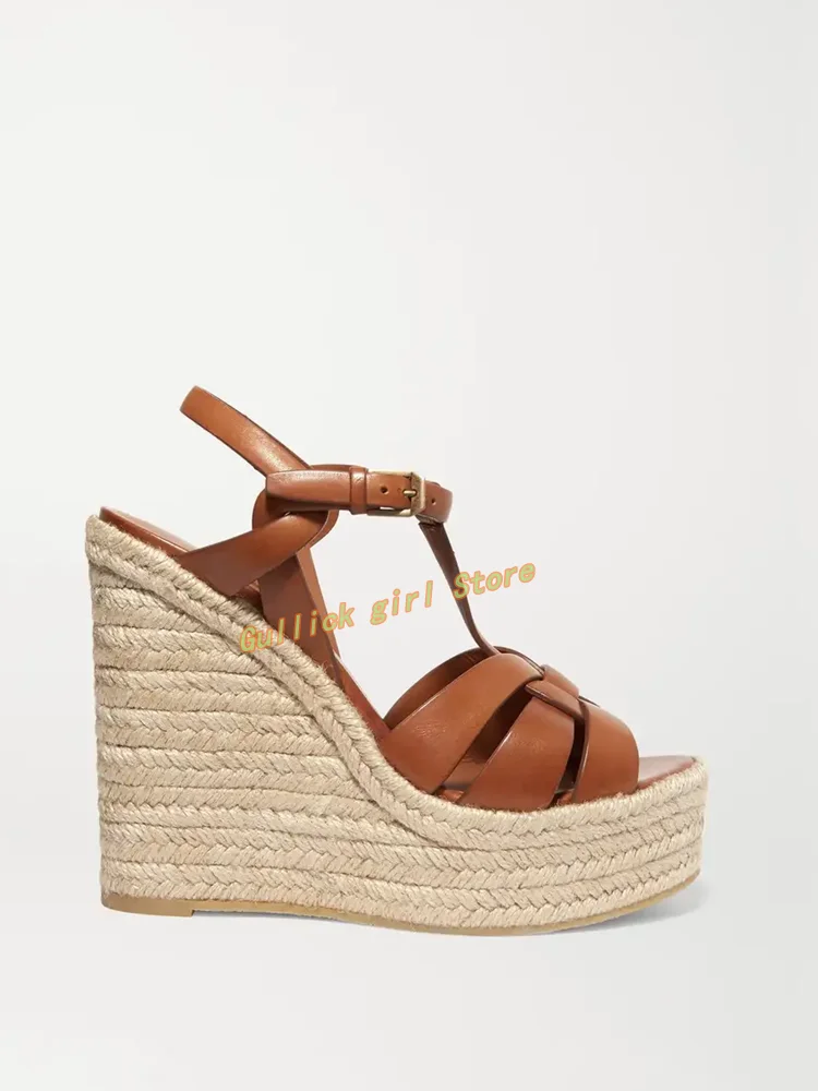 Wedges Platform Braid Sandals  - Leather Belt Braided review and price