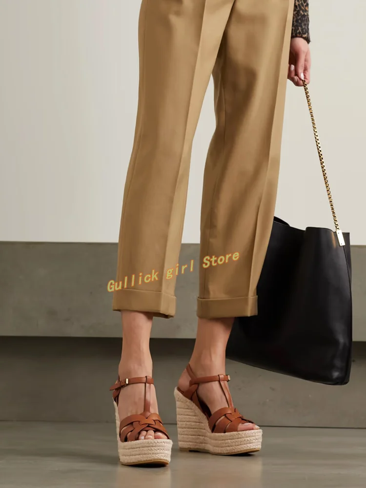 Wedges Platform Braid Sandals  - Leather Belt Braided review and price