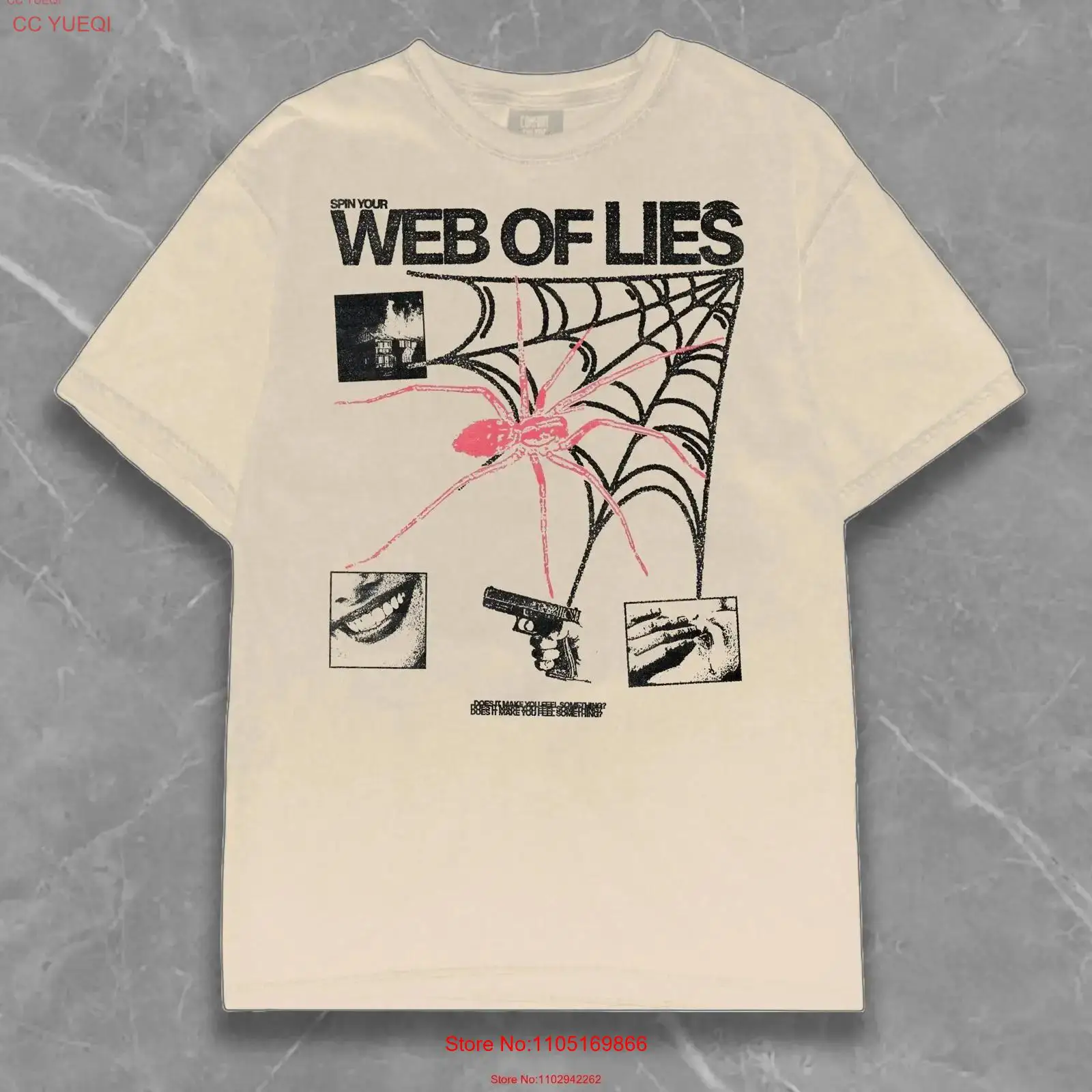 Web of Lies Print Spider T Shi - Men'S Fashion Aesthetics review and price